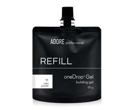 Изображение  Гель для наращивания ногтей Adore One Drop Gel №11 baby powder, рефил 60 г, Объем (мл, г): 60, Цвет №: 11