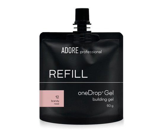 Изображение  Nail extension gel Adore One Drop Gel No. 12 brandy rose, refill 60 g, Volume (ml, g): 60, Color No.: 12