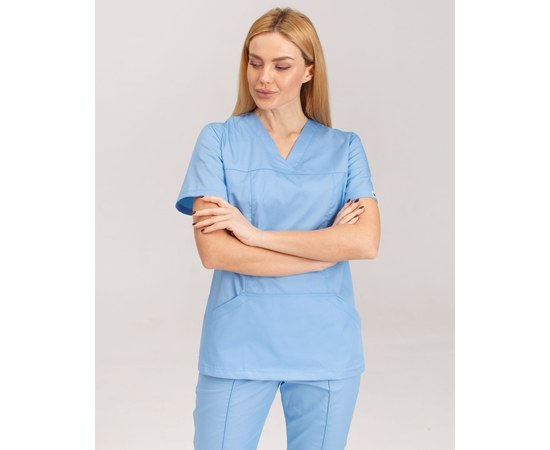 Изображение  Women's medical shirt Topaz light blue s. 48, "WHITE COAT" 433-436-705, Size: 48, Color: light blue