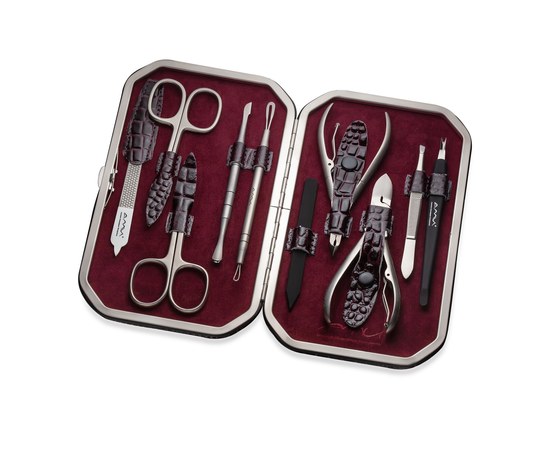 Изображение  Manicure set №5 Premium frame, burgundy, AMI 1015