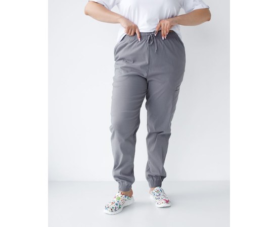 Изображение  Medical pants women's joggers stretch gray +SIZE s. 56, "WHITE COAT" 503-328-758, Size: 56, Color: grey