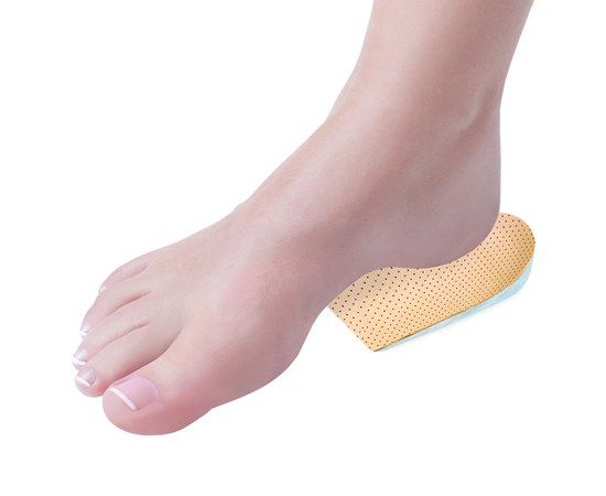 Изображение  Gel heel pad covered with leather, comfortable for tired feet pair L, Fresco F-00061-43