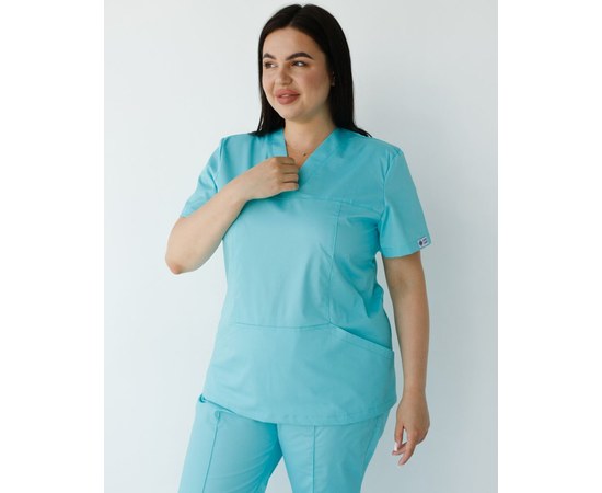 Изображение  Women's medical shirt Topaz menthol +SIZE s. 56, "WHITE COAT" 386-441-705, Size: 56, Color: menthol