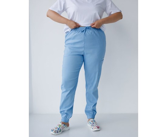 Изображение  Medical pants women's joggers stretch blue +SIZE s. 56, "WHITE COAT" 501-333-730, Size: 56, Color: blue light