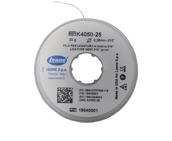 Изображение  Steel thread, soft for connecting the ZTO system, round section Leone K4050-25 (0.25 mm - 0.010")