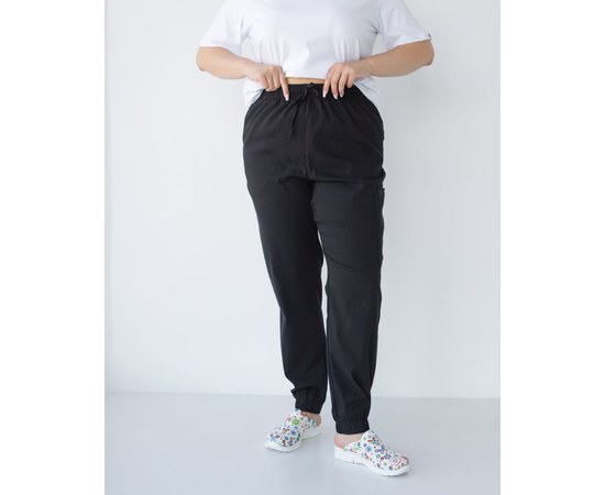 Изображение  Medical pants women's joggers stretch black +SIZE s. 56, "WHITE COAT" 501-321-730, Size: 56, Color: black