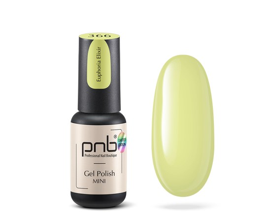 Изображение  Gel polish for nails PNB mini 366 Euphoria Elixir, lemon, 4 ml, Volume (ml, g): 4, Color No.: 366