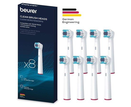 Изображение  Toothbrush head Beurer TB 30/50 Clean, 8 pcs