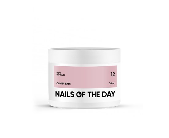 Зображення  Nails of the Day Cover base New Formula 12 – приглушено бежево-рожева камуфлююча база для нігтів, 30 мл, Об'єм (мл, г): 30, Цвет №: 12