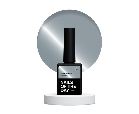 Изображение  Nails of the Day Korean cat eye 06 – gray-blue cat eye gel polish, 10 ml, Volume (ml, g): 10, Color No.: 6