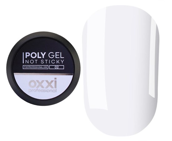 Зображення  Гель для нігтів Oxxi Professional Poly Gel Not Sticky №02, 30 мл, Об'єм (мл, г): 30, Колір: 02