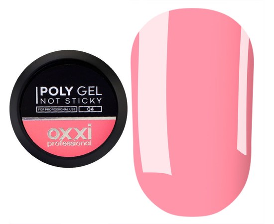 Зображення  Гель для нігтів Oxxi Professional Poly Gel Not Sticky №04, 30 мл, Об'єм (мл, г): 30, Цвет №: 04