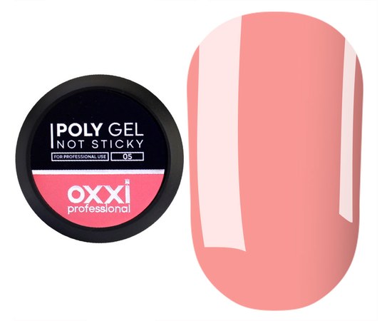 Зображення  Гель для нігтів Oxxi Professional Poly Gel Not Sticky №05, 30 мл, Об'єм (мл, г): 30, Цвет №: 05