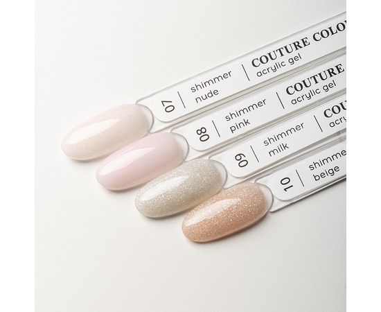 Зображення 2 Акрил-гель із шиммером Couture Colour Acrylic Gel №10 Shimmer Beige бежевий, 30 мл, Об'єм (мл, г): 30, Варіант: 10