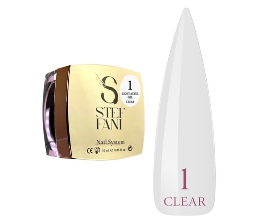 Изображение  Liquid modelling nail gel Steffani Light Acryl Gel No.01, 10 ml, Volume (ml, g): 10, Color No.: 1