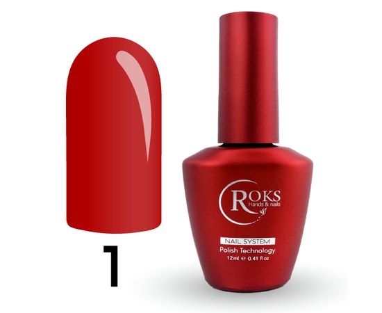 Изображение  Top for gel polish Roks Top Color No.01 red, 12 ml, Volume (ml, g): 12, Color No.: 1