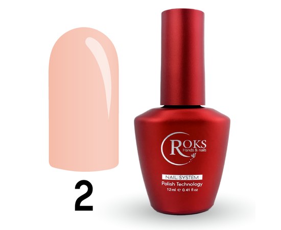 Зображення  Топ для гель-лаку Roks Top Color №02 молочно-бежевий, 12 мл, Об'єм (мл, г): 12, Цвет №: 02