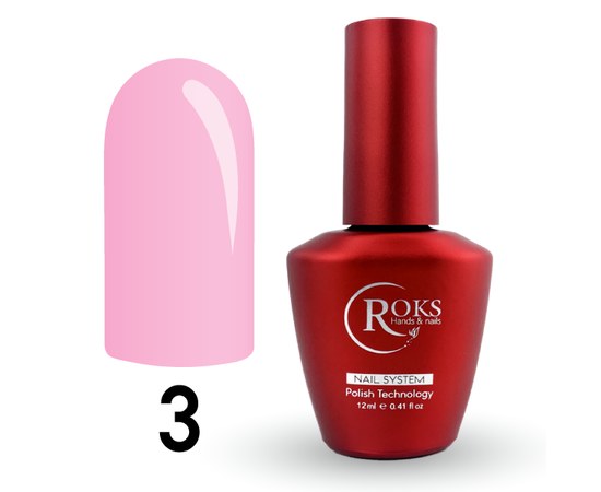 Изображение  Top for gel polish Roks Top Color No.03 pale pink, 12 ml, Volume (ml, g): 12, Color No.: 3