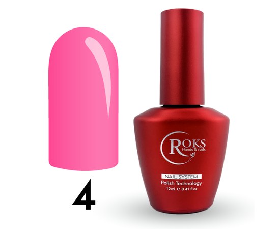 Изображение  Top for gel polish Roks Top Color No.04 pink, 12 ml, Volume (ml, g): 12, Color No.: 4