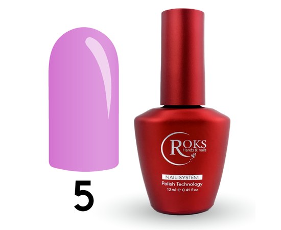 Изображение  Топ для гель-лака Roks Top Color №05 нежно-лиловый, 12 мл, Объем (мл, г): 12, Цвет №: 05