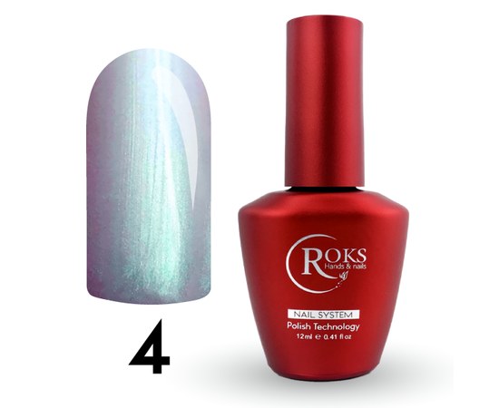 Изображение  Top for gel polish pearlescent Roks Top Pearl No.04 Green Pearl, 12 ml, Volume (ml, g): 12, Color No.: 4