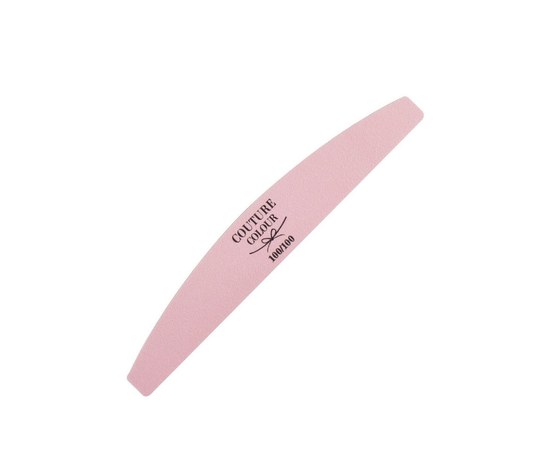 Изображение  Semi-circle nail file Couture Colour zebra white/pink, 100/100 grit