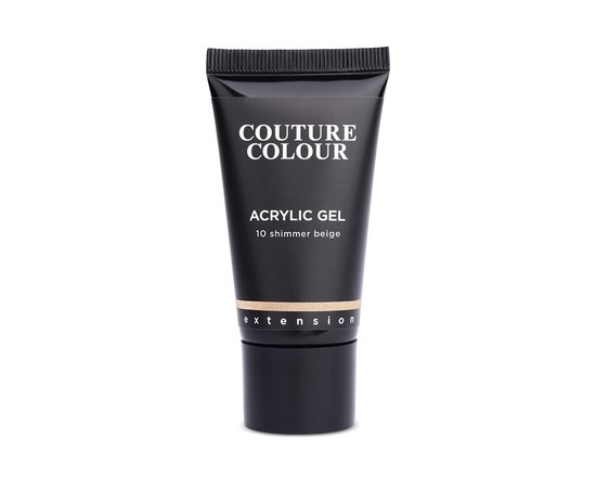 Зображення  Акрил-гель із шиммером Couture Colour Acrylic Gel №10 Shimmer Beige бежевий, 30 мл, Об'єм (мл, г): 30, Варіант: 10