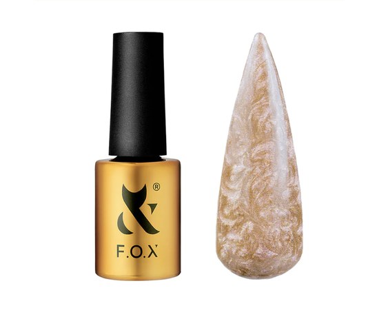 Изображение  Gel polish for nails with pearl effect F.O.X Aurora No.001, 7 ml, Volume (ml, g): 7, Color No.: 1