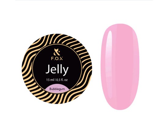 Зображення  Будівельний гель-желе F.O.X Builder Gel Jelly Cover Bubblegum, 15 мл, Об'єм (мл, г): 15, Цвет №: Bubblegum