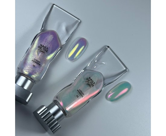 Изображение 5 Nails of the Day Liquid powder 02 with a shimmer from green to red-pink, 5 g