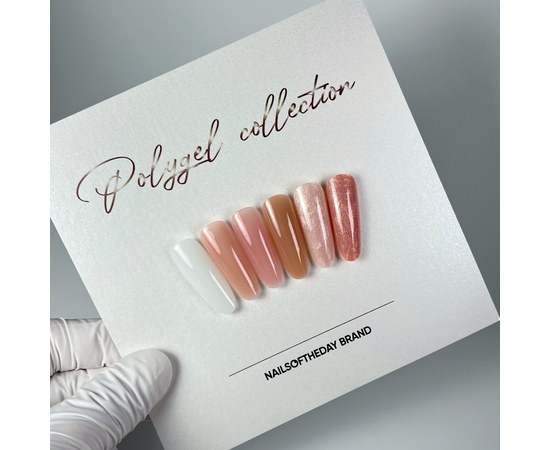 Изображение 6 Nails of the Day Polygel shimmer 08 – Полигель розовый нюд с насыщенным мелким серебряным шиммером, 30 г, Объем (мл, г): 30, Вариант: 08