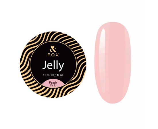 Зображення  Будівельний гель-желе F.O.X Builder Gel Jelly Cover Peach pink, 15 мл, Об'єм (мл, г): 15, Цвет №: Peach Pink