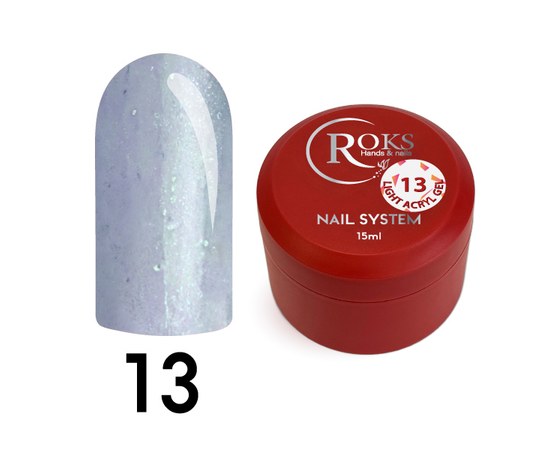 Изображение  Liquid gel for nail extention Roks Light Acryl Gel No.13, 15 ml, Volume (ml, g): 15, Color No.: 13