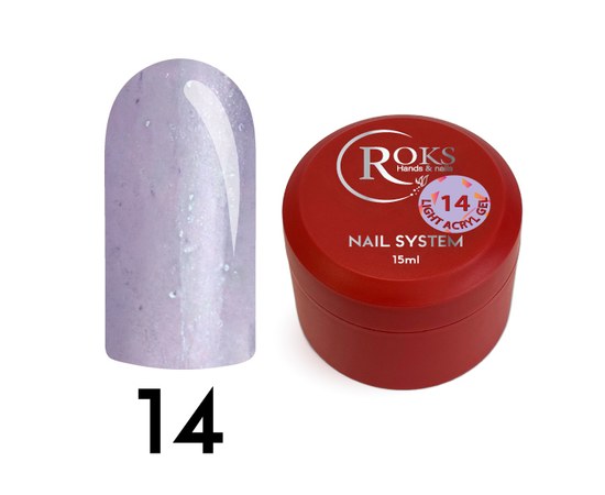 Изображение  Жидкий акрил-гель Roks Light Acryl Gel №14, 15 мл, Объем (мл, г): 15, Цвет №: 14