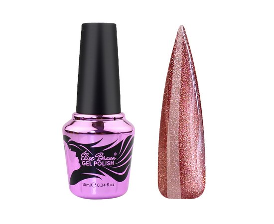 Изображение  Nail Gel Polish Elise Braun Korean Cat No.11 Pink jasper with mother-of-pearl, 10 ml, Volume (ml, g): 10, Color No.: 11