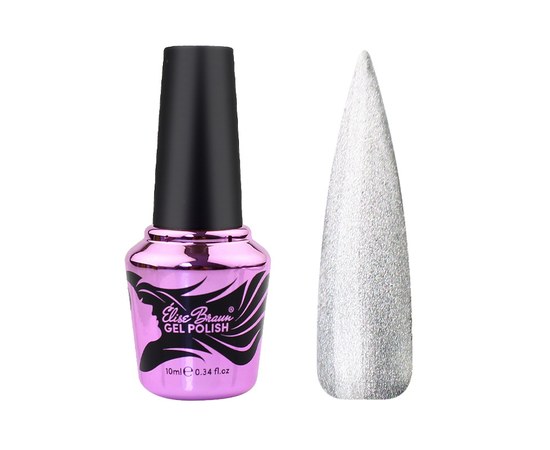 Изображение  Nail Gel Polish Elise Braun Diamond Cat No.02 Silver, 10 ml, Volume (ml, g): 10, Color No.: 2