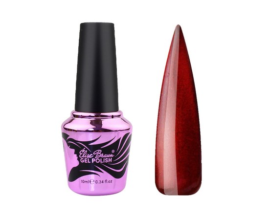 Изображение  Nail Gel Polish Elise Braun Diamond Cat No.06 Red cherry, 10 ml, Volume (ml, g): 10, Color No.: 6