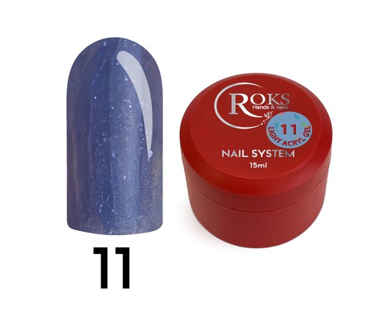 Изображение  Liquid gel for nail extention Roks Light Acryl Gel No.11, 15 ml, Volume (ml, g): 15, Color No.: 11