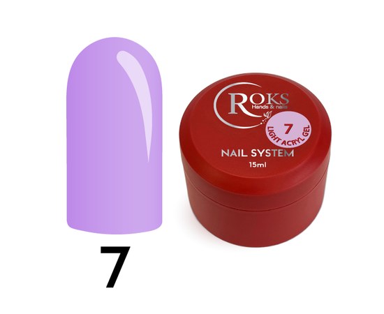 Изображение  Liquid gel for nail extention Roks Light Acryl Gel No.07, 15 ml, Volume (ml, g): 15, Color No.: 7