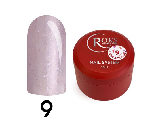 Изображение  Liquid gel for nail extention Roks Light Acryl Gel No.09, 15 ml, Volume (ml, g): 15, Color No.: 9