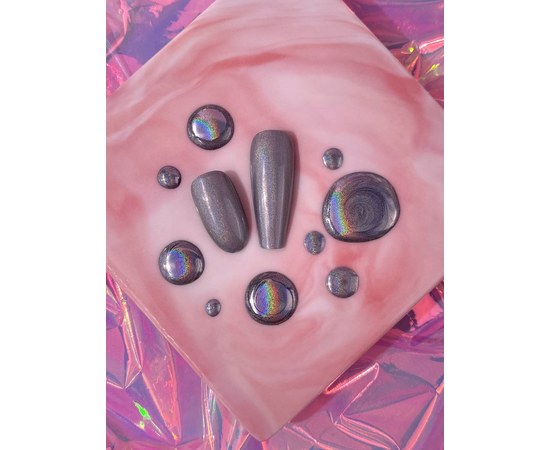 Изображение 4 Holographic nail gel-paint LUNAMoon Holographic Metallic Gel, 5 ml