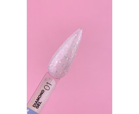 Изображение 2 Гель для наращивания ногтей с блестками LUNAMoon Diamond Gel №01, 15 мл, Объем (мл, г): 15, Вариант: 01