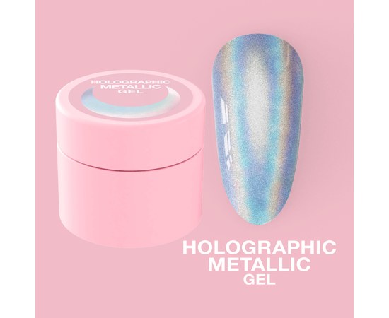 Изображение  Holographic nail gel-paint LUNAMoon Holographic Metallic Gel, 5 ml