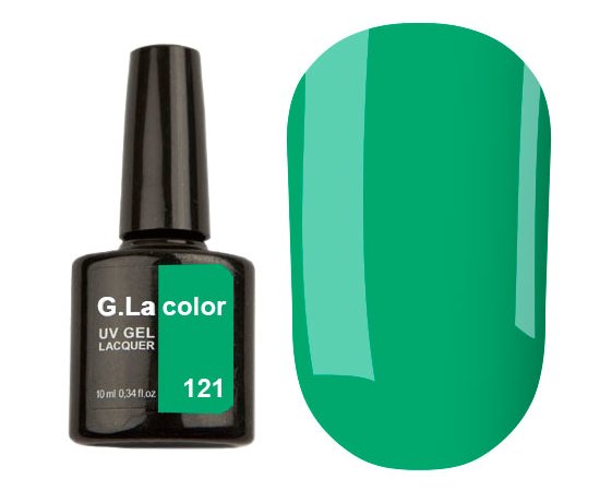 Изображение  Гель-лак G. La Color №121 зеленый, 10 мл, Объем (мл, г): 10, Цвет №: 121