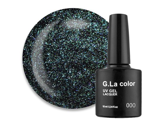 Изображение  G. La Color gel polish №151 Transparent with Multi-Colored Shimmer, 10 ml, Volume (ml, g): 10, Color No.: 151