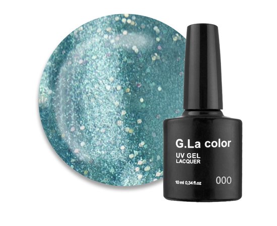 Изображение  Гель-лак G. La Color №073 бирюзовый с шиммером, 10 мл, Объем (мл, г): 10, Цвет №: 073