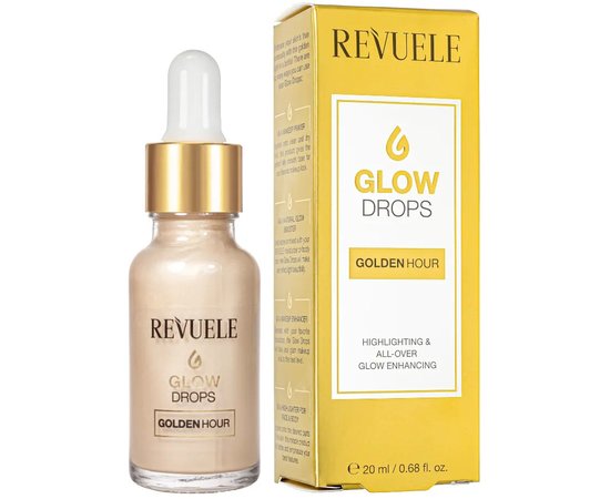 Изображение  Illuminating face serum Revuele Glow Drop Golden Hour, 20 ml