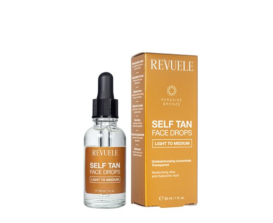 Изображение  Капли-автозагар для лица Revuele Self Tan Face Drops Светло-средний оттенок, 30 мл