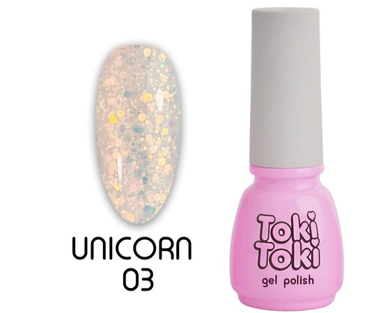 Изображение  Гель-лак Toki-Toki Unicorn UN03, 5 мл, Объем (мл, г): 5, Цвет №: 03