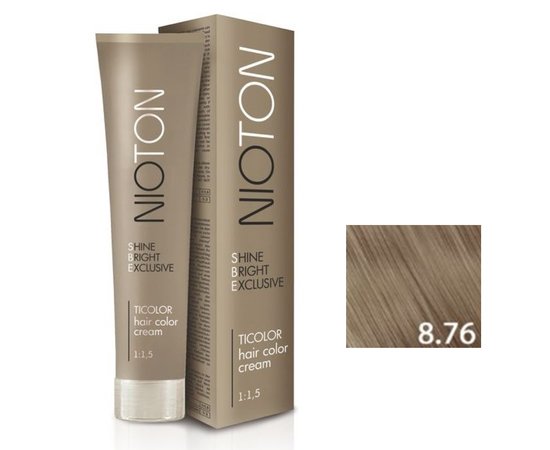 Зображення  Крем-фарба для волосся Ticolor Nioton Hair Color Cream 8.76, 100 мл, Об'єм (мл, г): 100, Цвет №: 8.76